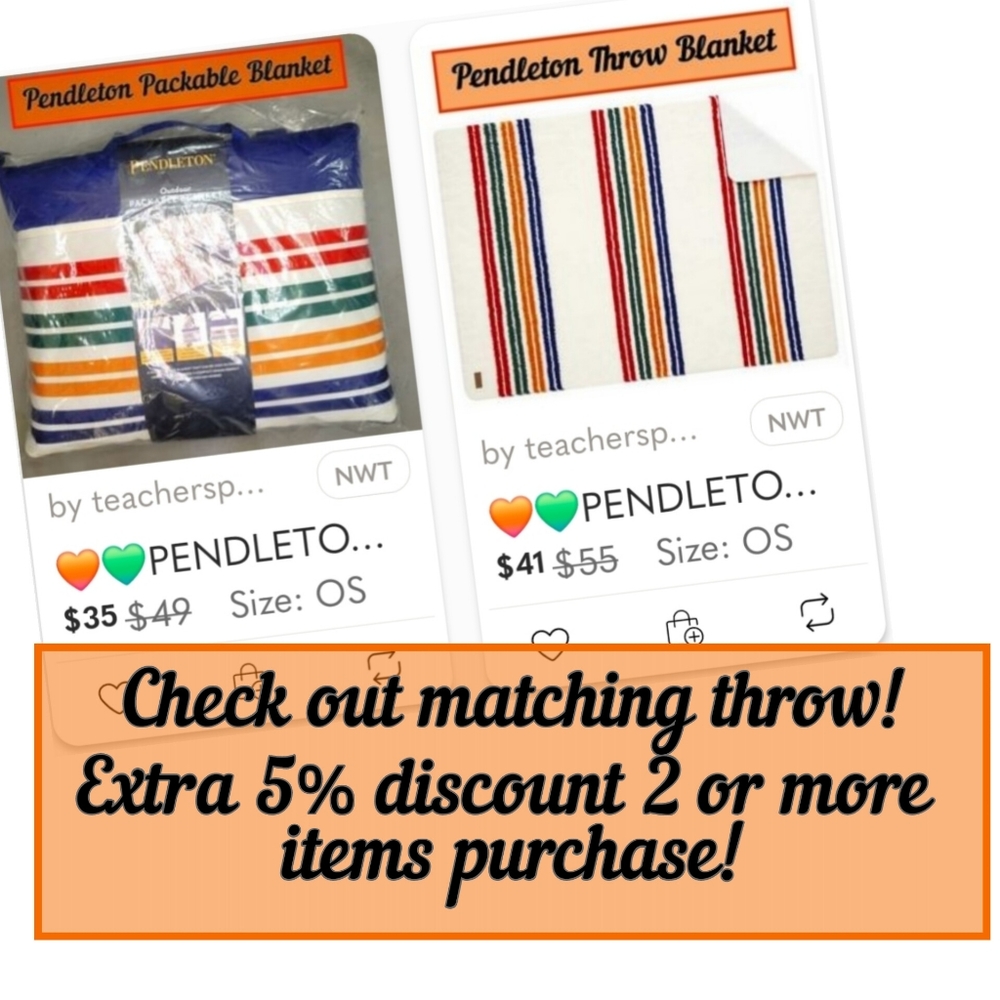 💙🧡PENDLETON PACKABLE BLANKET PICNIC MATT [NWT]💙🧡Grand Canyon Multi - Picture 14 of 14